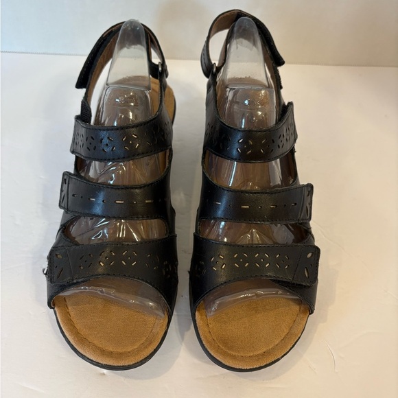 Rockport Cobb Hill Collection Verona black leather open toe sandals size 7 - Picture 1 of 11